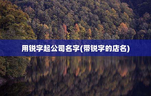 用锐字起公司名字(带锐字的店名)