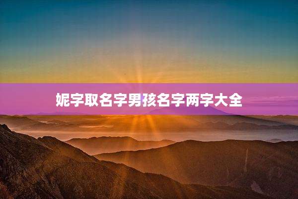 妮字取名字男孩名字两字大全