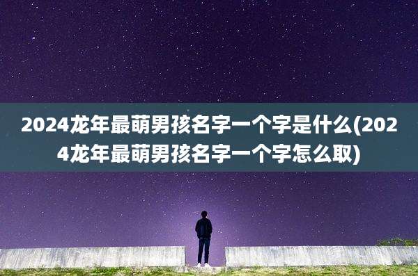 2024龙年最萌男孩名字一个字是什么(2024龙年最萌男孩名字一个字怎么取)