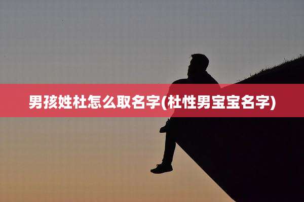 男孩姓杜怎么取名字(杜性男宝宝名字)