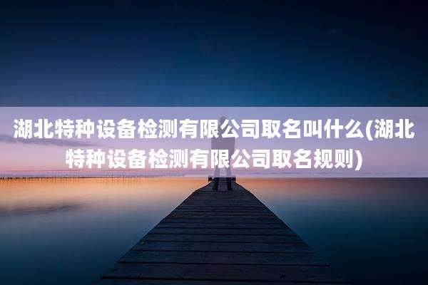 湖北特种设备检测有限公司取名叫什么(湖北特种设备检测有限公司取名规则)