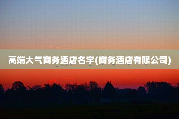 高端大气商务酒店名字(商务酒店有限公司)