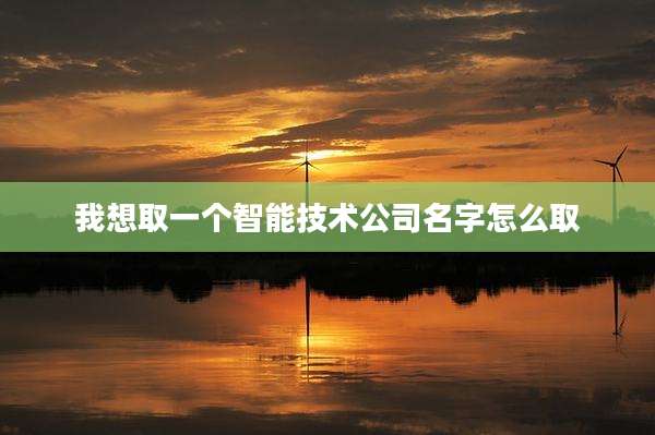 我想取一个智能技术公司名字怎么取