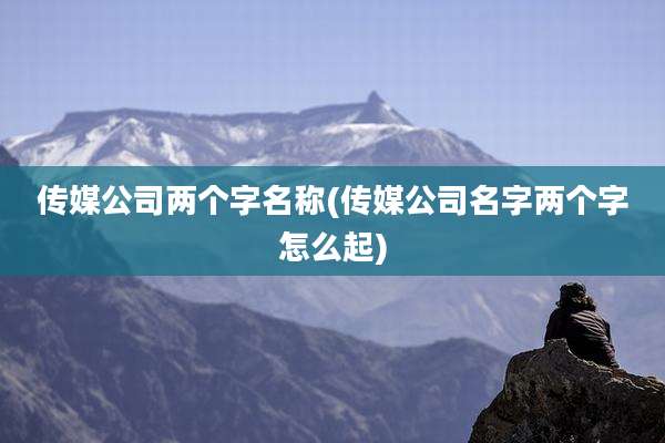 传媒公司两个字名称(传媒公司名字两个字怎么起)