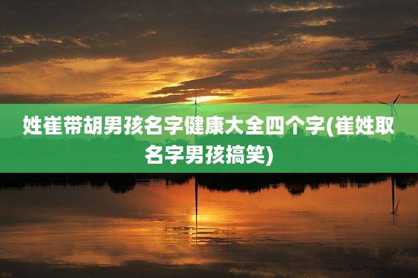 姓崔带胡男孩名字健康大全四个字(崔姓取名字男孩搞笑)