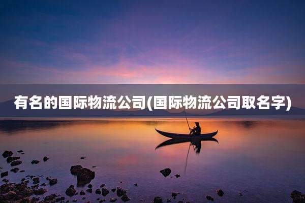 有名的国际物流公司(国际物流公司取名字)