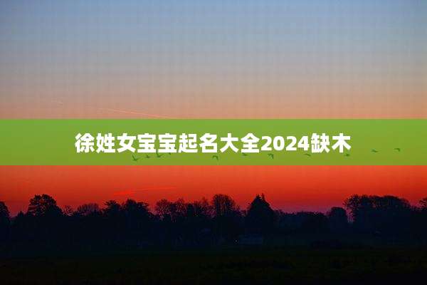 徐姓女宝宝起名大全2024缺木