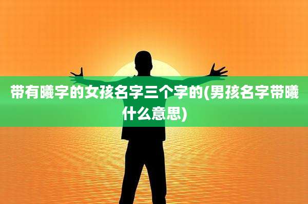带有曦字的女孩名字三个字的(男孩名字带曦什么意思)