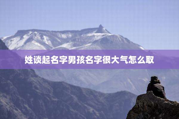 姓谈起名字男孩名字很大气怎么取
