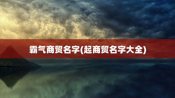 霸气商贸名字(起商贸名字大全)