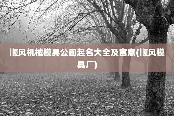 顺风机械模具公司起名大全及寓意(顺风模具厂)