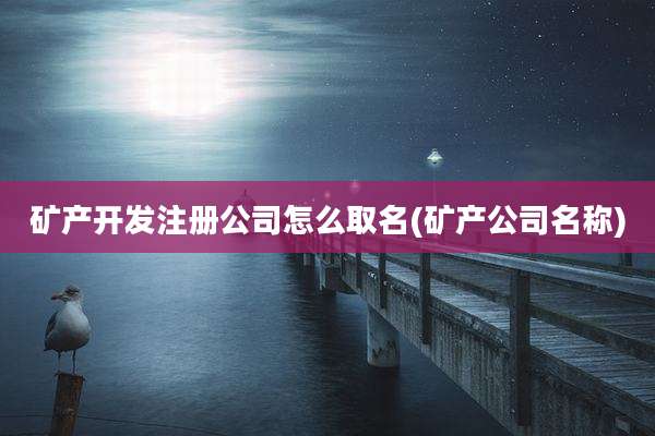 矿产开发注册公司怎么取名(矿产公司名称)