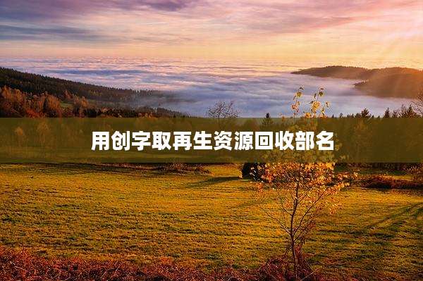 用创字取再生资源回收部名