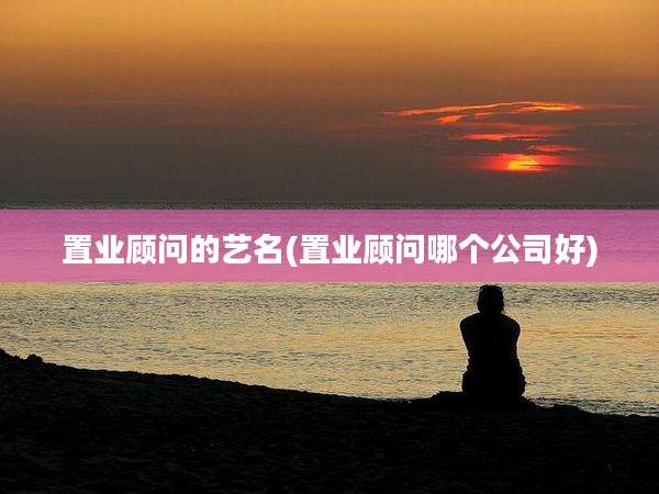 置业顾问的艺名(置业顾问哪个公司好)