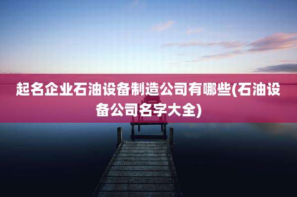 起名企业石油设备制造公司有哪些(石油设备公司名字大全)