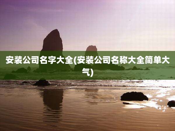 安装公司名字大全(安装公司名称大全简单大气)