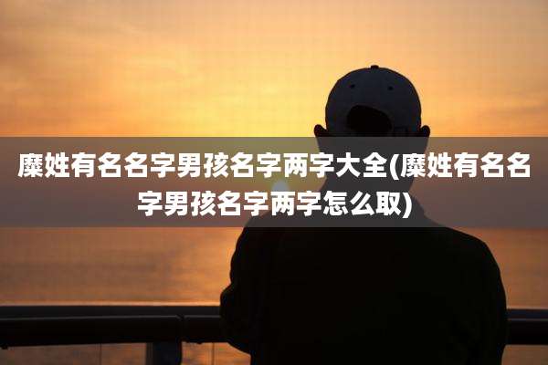 糜姓有名名字男孩名字两字大全(糜姓有名名字男孩名字两字怎么取)