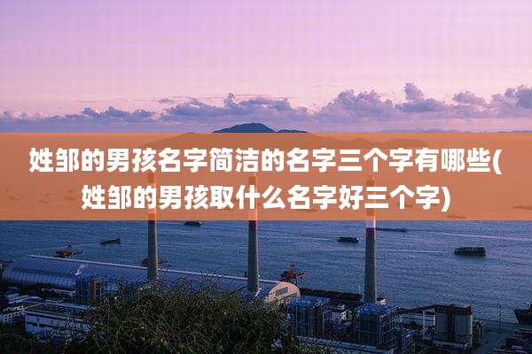 姓邹的男孩名字简洁的名字三个字有哪些(姓邹的男孩取什么名字好三个字)