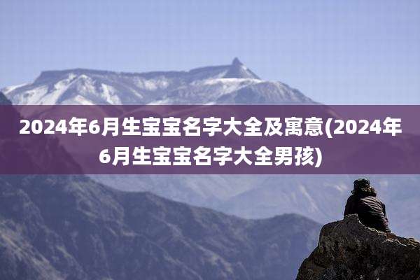 2024年6月生宝宝名字大全及寓意(2024年6月生宝宝名字大全男孩)