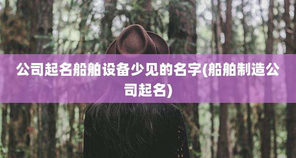 公司起名船舶设备少见的名字(船舶制造公司起名)