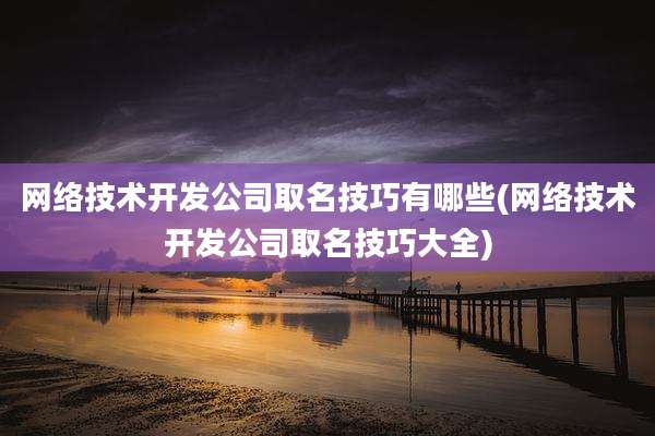 网络技术开发公司取名技巧有哪些(网络技术开发公司取名技巧大全)