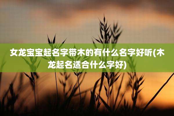 女龙宝宝起名字带木的有什么名字好听(木龙起名适合什么字好)