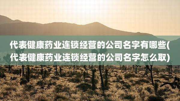 代表健康药业连锁经营的公司名字有哪些(代表健康药业连锁经营的公司名字怎么取)