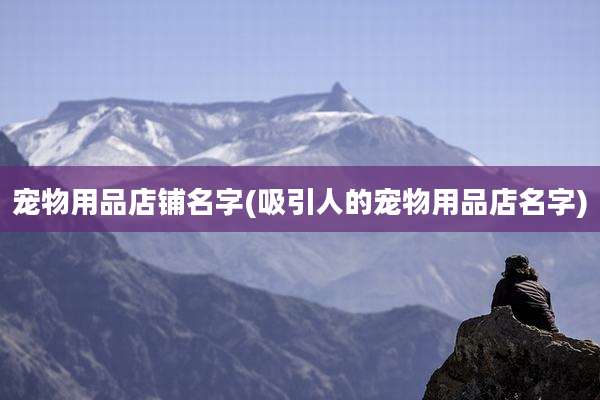 宠物用品店铺名字(吸引人的宠物用品店名字)