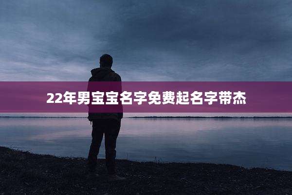 22年男宝宝名字免费起名字带杰
