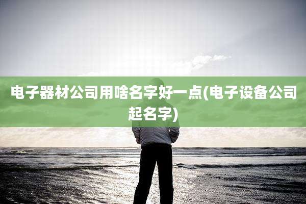 电子器材公司用啥名字好一点(电子设备公司起名字)