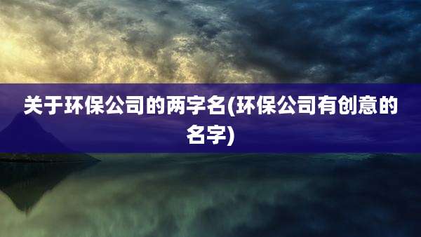 关于环保公司的两字名(环保公司有创意的名字)