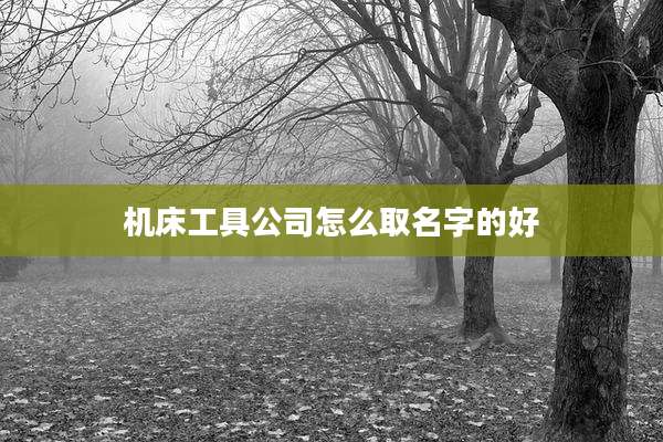 机床工具公司怎么取名字的好