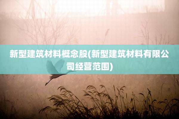 新型建筑材料概念股(新型建筑材料有限公司经营范围)