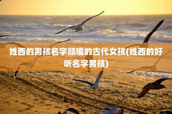姓西的男孩名字顺嘴的古代女孩(姓西的好听名字男孩)