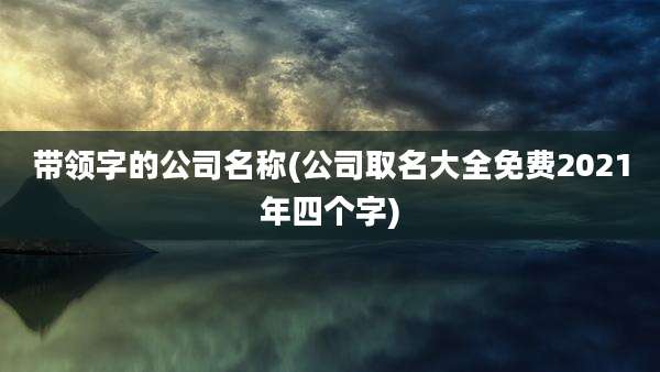 带领字的公司名称(公司取名大全免费2021年四个字)