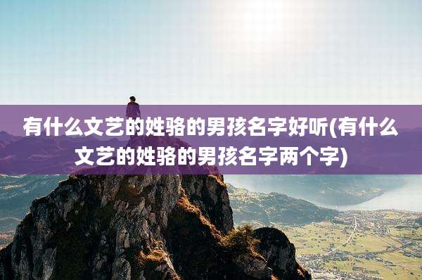 有什么文艺的姓骆的男孩名字好听(有什么文艺的姓骆的男孩名字两个字)