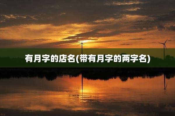 有月字的店名(带有月字的两字名)