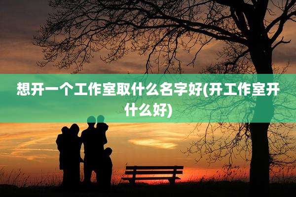 想开一个工作室取什么名字好(开工作室开什么好)