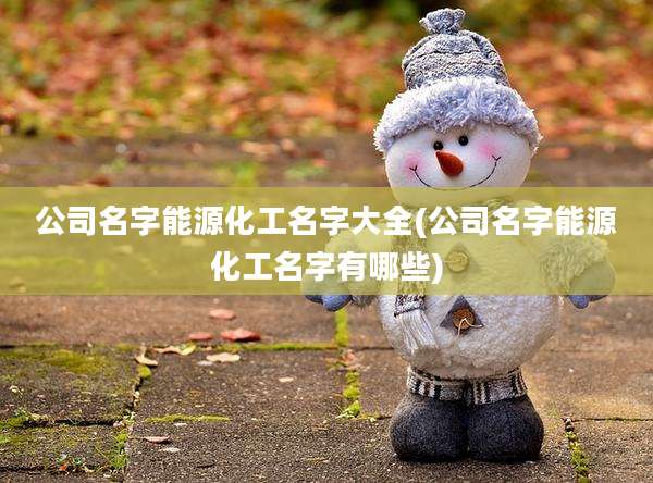 公司名字能源化工名字大全(公司名字能源化工名字有哪些)