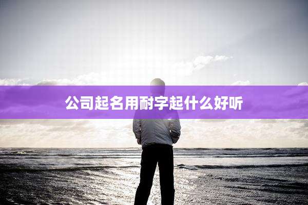 公司起名用耐字起什么好听