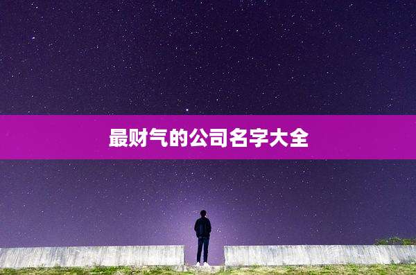 最财气的公司名字大全