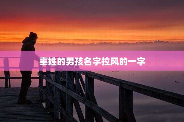 辜姓的男孩名字拉风的一字