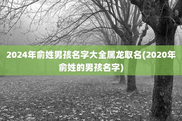 2024年俞姓男孩名字大全属龙取名(2020年俞姓的男孩名字)