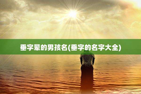 垂字辈的男孩名(垂字的名字大全)