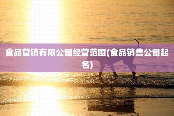 食品营销有限公司经营范围(食品销售公司起名)