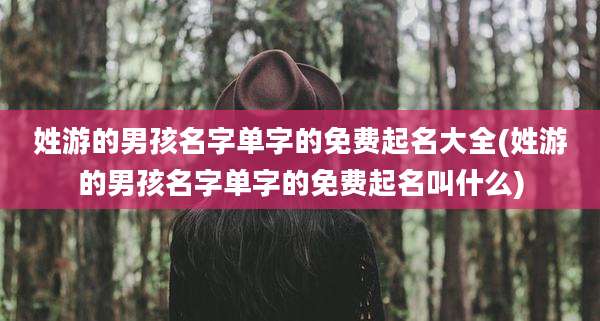 姓游的男孩名字单字的免费起名大全(姓游的男孩名字单字的免费起名叫什么)