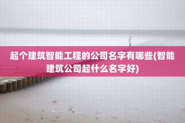 起个建筑智能工程的公司名字有哪些(智能建筑公司起什么名字好)