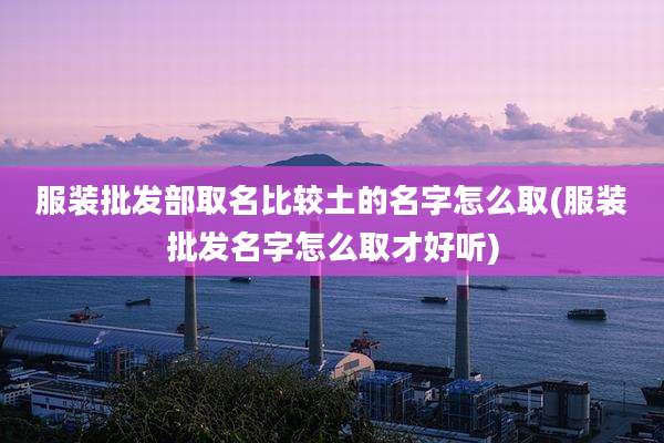 服装批发部取名比较土的名字怎么取(服装批发名字怎么取才好听)