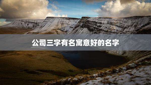 公司三字有名寓意好的名字