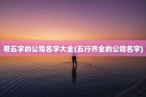 带五字的公司名字大全(五行齐全的公司名字)